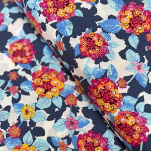 Mediterraneo - Lantana Cobalt Fabric by Katarina Roccella - Cotton Fabric
