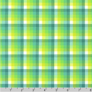 Geweven keukenraam - garengeverfde geruite plaid salie - katoen
