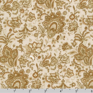 Rayon Fabric - Sunset Studio Collection - Rayon Crinkle - Florals Paisley Doeskin - 50&quot; Width