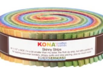 Robert Kaufman - Kona Cotton Skinny Strips Dusty Palette - 41, 1.5" x 42" Precut Fabric Strips