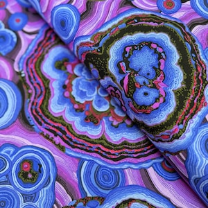 Kaffe Fassett Collective Stash - Agate Blue Fabric by Philip Jacobs - Cotton Fabric