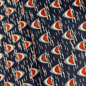 Scary Sharks - Cotton Fabric