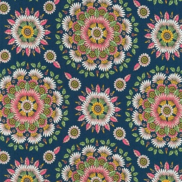 Robert Kaufman - Delphine - Floral Medallion Spring Fabric by Andie Hanna - Cotton Fabric