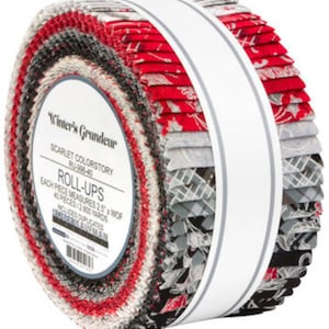 Winter&#39;s Grandeur 9 - Scarlet Colorstory Roll-Up/Jelly Roll - 40, 2.5&quot; x 42&quot; Precut Strips