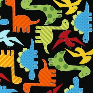 Urban Zoologie - Dinosaurs Bright Fabric by Ann Kelle - Cotton Fabric