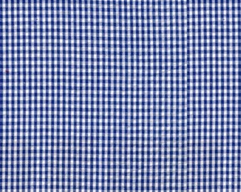 Robert Kaufman - Seersucker Check Royal Fabric - Width 56" - Cotton & Polyester Blend