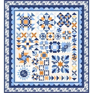 Denim Daisies Quilt Kit by Fig Tree & Co for Moda Fabrics