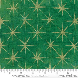 Grunge Seeing Stars - Kelly Metallic Fabric by BasicGrey - Metallic Cotton Fabric