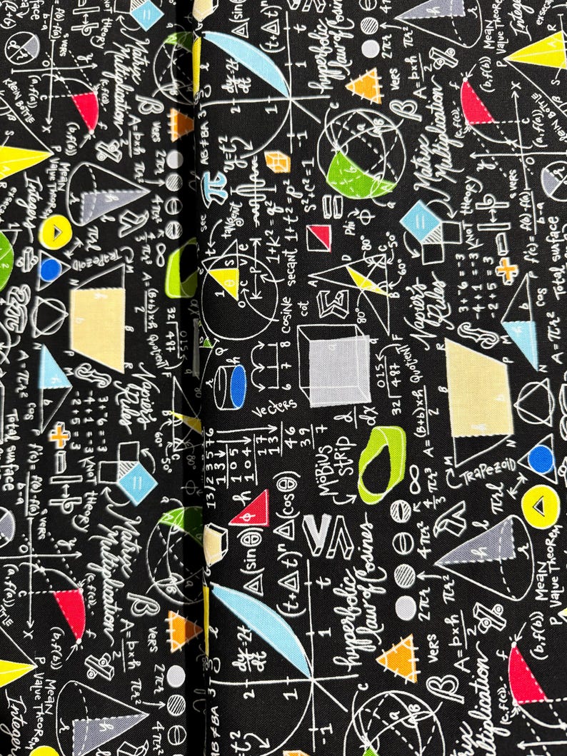 Math & Science - Mathematics Fabric by Gail Cadden - Cotton Fabric - Etsy