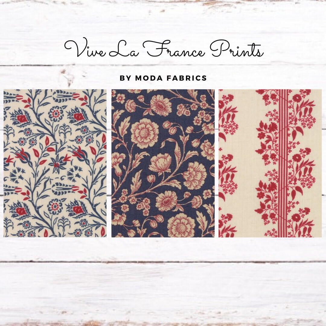 Moda Fabrics Vive La France Prints Cotton Fabrics by French Etsy
