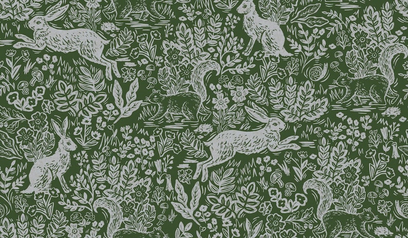 Wildwood Fable Leaf Canvas Fabric by Rifle Paper Co. for Cotton + Steel – botanical leaf print cotton canvas