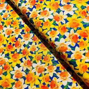 Wild Flower - Daffodil Dance - Digital Print - Cotton Fabric