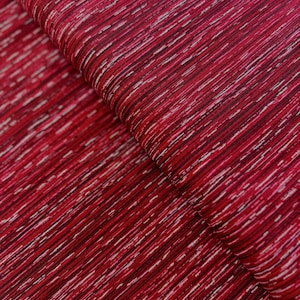 Holiday Wishes - Stripe Crimson/Silver Metallic - Cotton Fabric image 1