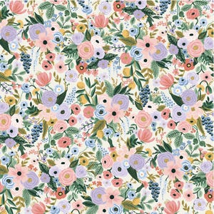 Rayon Fabric - Wildwood Petite Garden Party Ivory Rayon Fabric by Rifle Paper Co. for Cotton + Steel | 100% Rayon