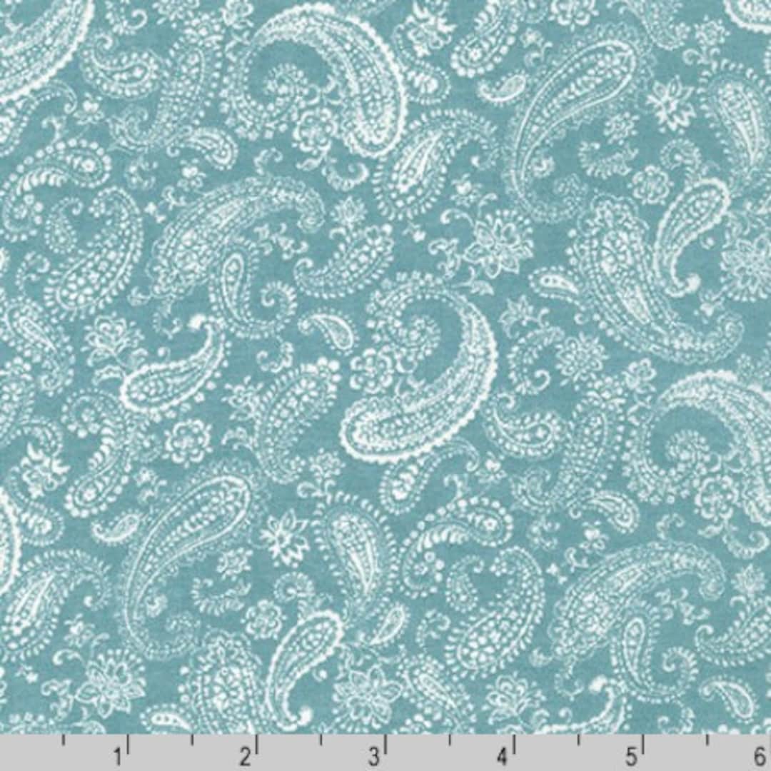 Robert Kaufman Cotton Lawn Sevenberry Petite Lawn Paisley Blue Fabric