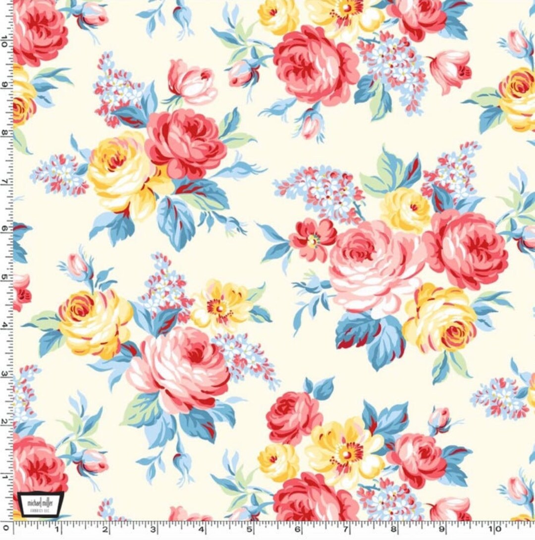 Country Cottage - Farmstand Flowers Fabric - Cotton Fabric - Etsy