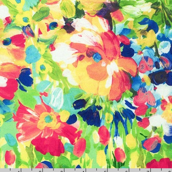 Robert Kaufman - Painterly Petals - Florals Multi - Cotton Fabric