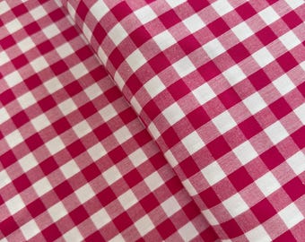 Tessuto per finestre da cucina - Tessuto di cotone tinto in filo, motivo a quadretti color melograno, da 1/2 pollice