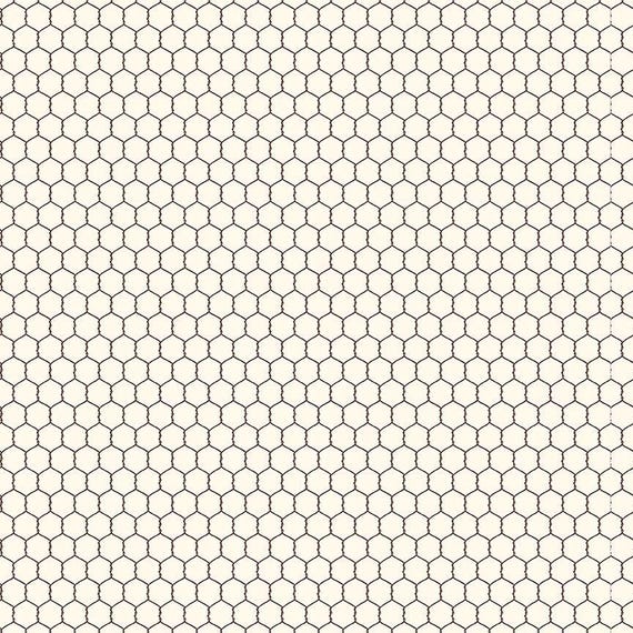 Chicken Wire Fence Cream Fabric - Timeless Treasures Cotton Print