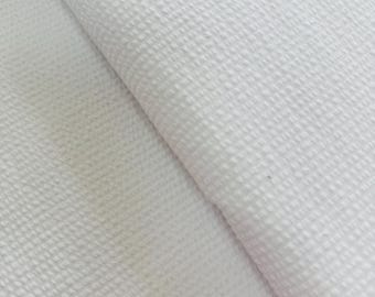 Seersucker Stripe White on White Fabric - Width 56" - Cotton & Polyester Blend
