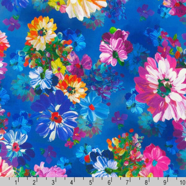 Robert Kaufman - Painterly Petals Meadow - Meadow Bouquets Nature - Cotton Fabric