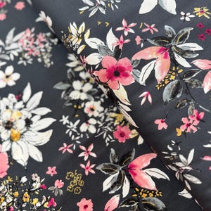 Rosette - Florals Charcoal Fabric by Studio RK - Metallic - Cotton Fabric