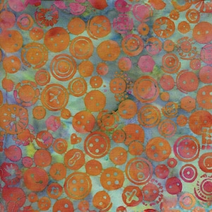 Spoolin&#39; Around - Buttons Batik Fabric - Cotton Fabric