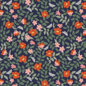 Strawberry Fields - Primrose Navy by Rifle Paper Co. - Cotton Fabric