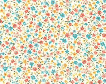 Sevenberry Bouquet Cotton Fabric: Summer Floral Print