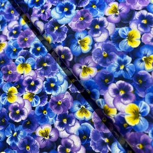 Pansy Paradise - Packed Pansies Fabric by Gail Cadden - Cotton Fabric