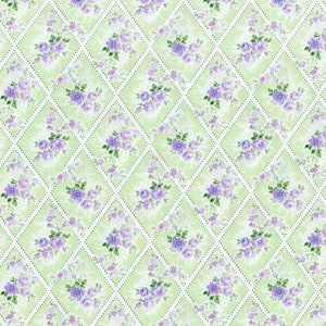 Afternoon in the Attic - Miniature Bouquet Lavender - Cotton Fabric