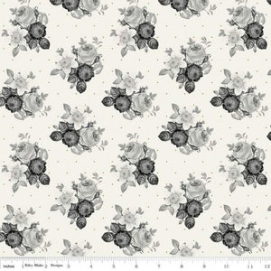 In Bloom - Botanical Cream with Sparkle dots - Sparkle - Cotton Fabric