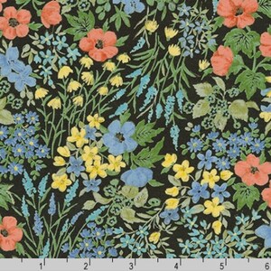Tessuto Cotton Lawn - Tessuto Cotton Lawn - Tessuto Floral Spray Black - Tessuto Cotton Lawn