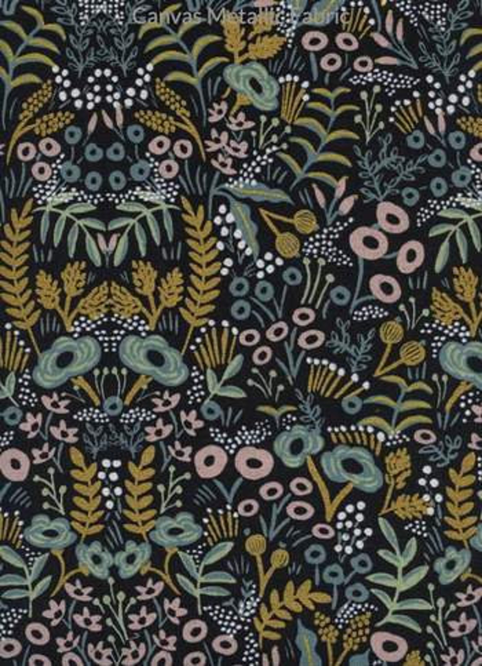 Canvas Fabric Cotton Steel Menagerie Tapestry Midnight Etsy