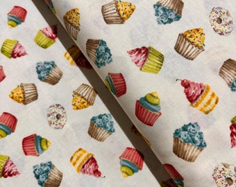 Sweet Little Pleasures - Tossed Baked Goods Fabric by Lisa Audit - Cotton Fabric