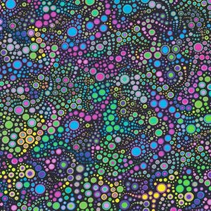 Effervescence - Dots Mardi Gras Fabric by Amelia Caruso - Digital Print - Cotton Fabric
