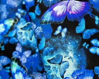 Cosmic Butterfly - Night Sky Butterflies Fancy - Cotton