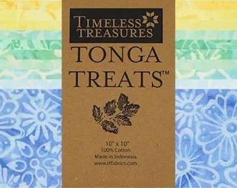 Cuadrados de tela batik Tonga Treats: pastel de capas de 25 cm (42 piezas)