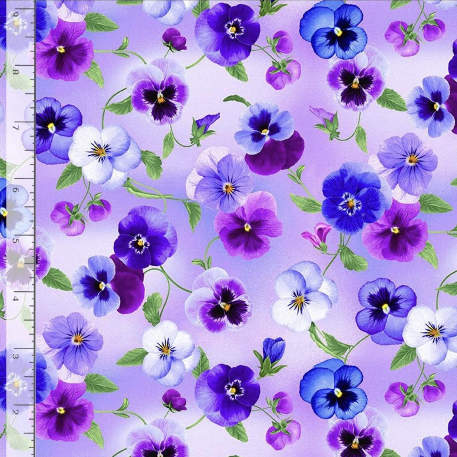 Garden Delight – Pansy Bouquet Lilac Fabric by Timeless Treasures ...