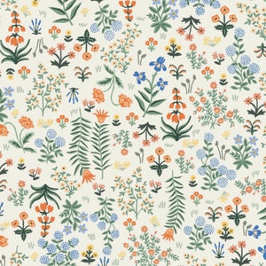 Rayon Fabric - Camont - Menagerie Garden - Cream Rayon Fabric by Rifle Paper Co.