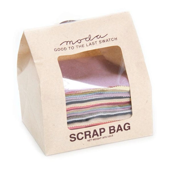 Moda Fabrics - Half Pound Wool Scrap Bag - Multicolor Wool Scraps in Different Sizes