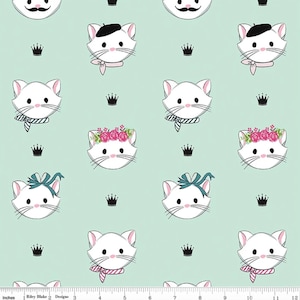 メリッサ・モーテンソンによるクロエ＆フレンズのミント生地 - コットン生地