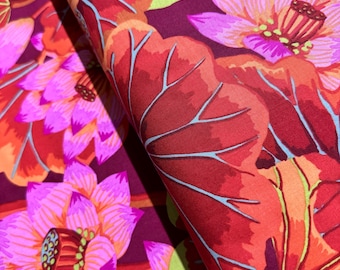 Kaffe Fassett Collective - Klasyka - Tkanina Lake Blossoms Red od Philipa Jacobsa - Tkanina bawełniana