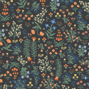 Rayon Fabric - Camont - Menagerie Garden - Black Rayon Fabric by Rifle Paper Co.
