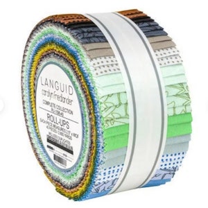 Languid Roll Up/Jelly Roll - 40, 2.5" x 42" Precut Fabric Strips
