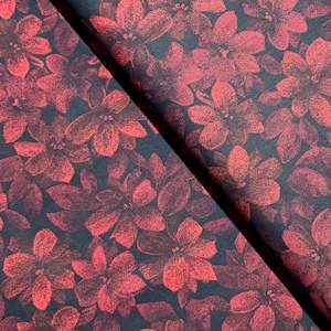 Midnight Garden - Packed Floral Red Fabric by Jinny Beyer - Cotton Fabric