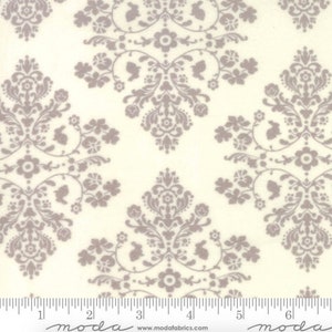 Flannel - Moda Fabrics - Lily Will Revisited - Cottontail Toile Gray on Cream - Cotton Flannel Fabric