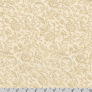 Exquisite Vines C10704 Pink - Riley Blake Designs - Floral Flowers Cream  Roses Leaves - Quilting Cotton Fabric