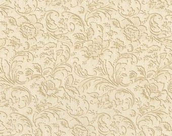 Robert Kaufman - Eaton Place - Floral Vines Ivory Fabric by Darlene Zimmerman - Cotton Fabric