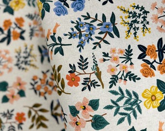 Tela de lona de la marca Rifle Paper Co. Meadow: Estampado de campo de flores silvestres